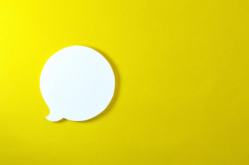 circle text bubble on yellow background