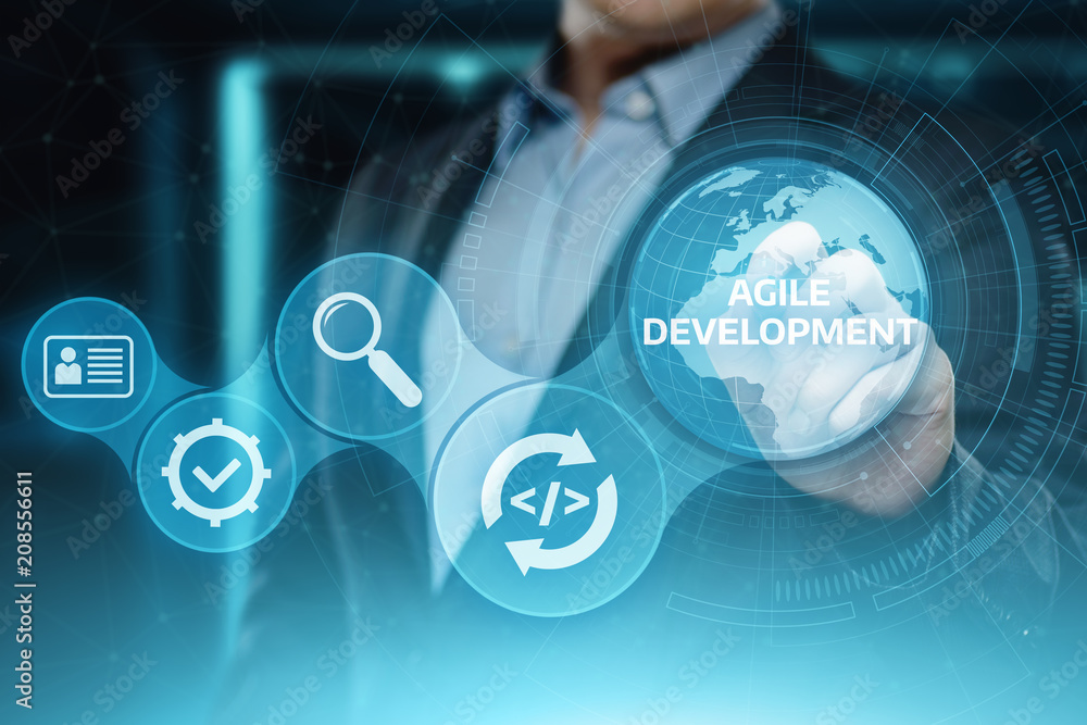 Poster agile software development business internet techology concept