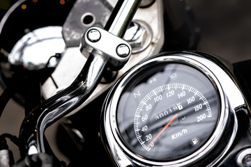 classic motorcycle mileage (dashboard , mileage) in white and black.classic motorcycle display...