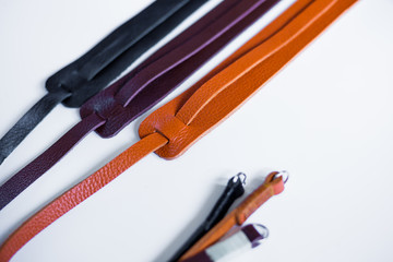 Leather mirrorless camera strap with thread handmade work