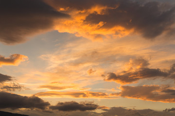 clouds heavy sunrise colors