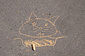 рисунок мелом на асфальте