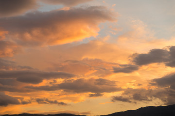 clouds heavy sunrise colors