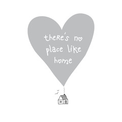 There is no place like home quote card.