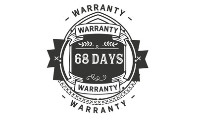 68 days warranty icon stamp