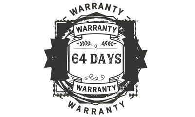 64 days warranty icon stamp