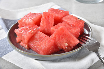 Bowl of watermelon cubes