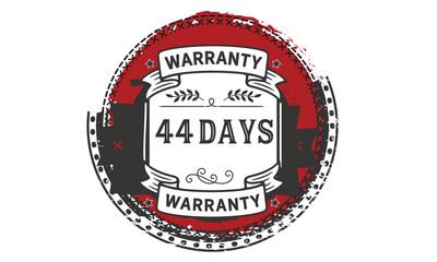 44 days warranty icon stamp