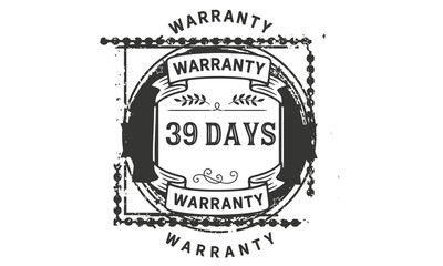Fototapeta premium 39 days warranty icon stamp