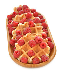 Waffles with raspberries