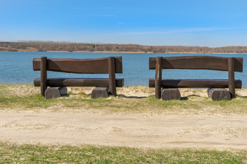 leerer Rastplatz am Markleeberger See