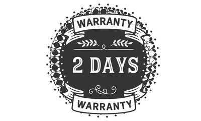 2 days warranty icon stamp