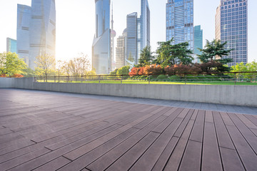 Fototapeta premium city skyline with empty square