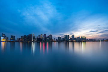 Fototapeta na wymiar panoramic city skyline in urban