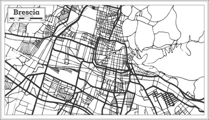 Brescia Italy City Map in Retro Style. Outline Map.