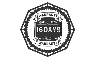 16 days warranty icon stamp