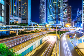 Fototapeta na wymiar busy traffic road in hongkong china