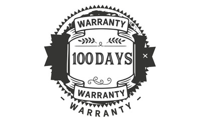 100 days warranty icon stamp