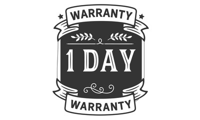 1 day warranty icon stamp