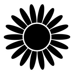 Black and white silhouette of a flower in an abstract style