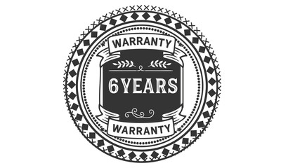 6 years warranty icon stamp