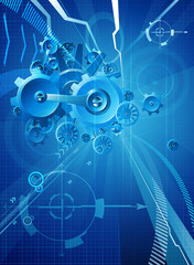 Gears and Cogs Blue Business Background