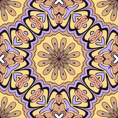 Decorative floral ornament. seamless pattern. vector illustration. Tribal Ethnic Arabic, Indian, motif. for interior design, wallpaper