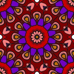 Decorative floral ornament. seamless pattern. vector illustration. Tribal Ethnic Arabic, Indian, motif. for interior design, wallpaper