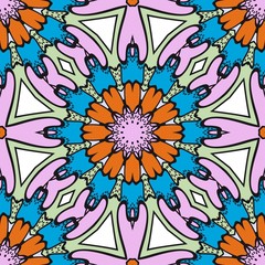 Seamless Floral pattern. Art-deco Geometric background. Modern graphic design. Vector illustration