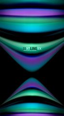 Abstract wave lines fluid rainbow style color stripes on black background. Artistic illustration for presentation, app wallpaper, banner or poster