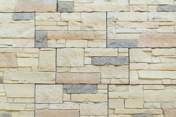 Beige decorative stone for wall decoration. background
