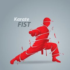 karate fist splash silhouette © akhid