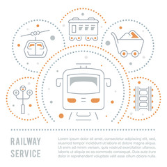 Fototapeta na wymiar Website Banner and Landing Page of Railway Service.