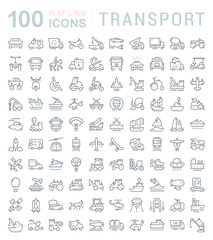 Set Vector Line Icons of Transport.