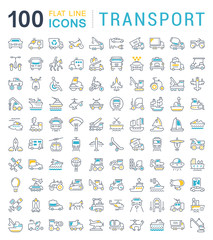 Set Vector Line Icons of Transport.