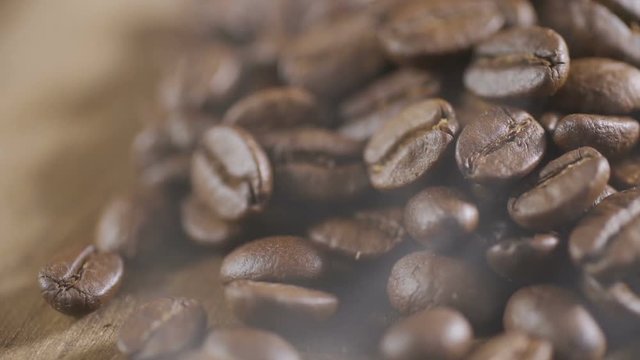 Coffee Beans With The Smoke