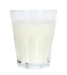 Glass of milk isolated on white background