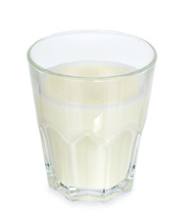 Glass of milk isolated on white background