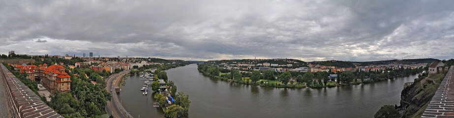 Fototapeta na wymiar River city panorama