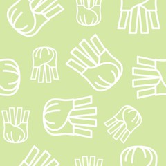fennel seamless pattern, outline vegetable background