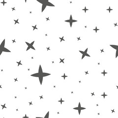Scandinavian seamless pattern with stars. Stock vector.
