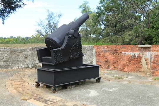 Decorative Cannon of Eternal Golden Castle in Tainan City, Taiwan