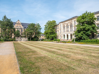 Fototapeta premium Zwickau Rosa Luxemburg Platz mit Denkmal