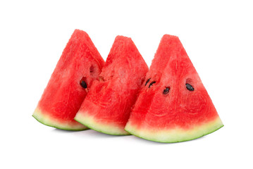 sliced fresh watermelon isolated on white background