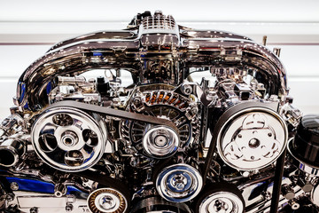 Car engine, concept of modern motor