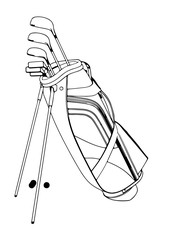 sketch set of golf vector