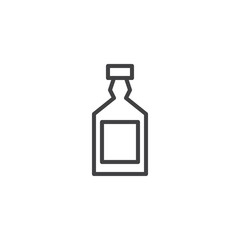 Whiskey bottle outline icon. linear style sign for mobile concept and web design. simple line vector icon. Symbol, logo illustration. Pixel perfect vector graphics