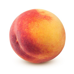 Peach isolated on white background, clipping path, full depth of field