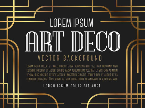 Luxury vintage frame art deco style