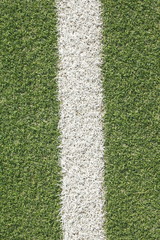 Kreidemarkierung auf dem Rasen